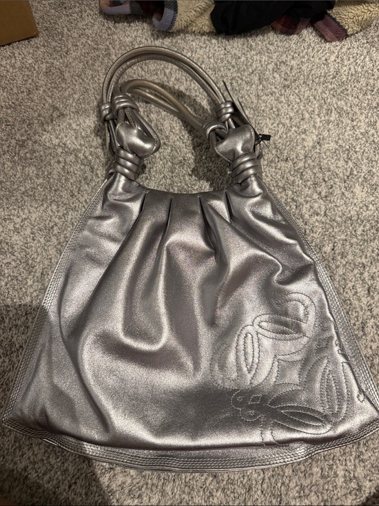 Loewe Handbags - Loewe Metallic Silver Women's Hobo Bag - Stylish Shoulder Tote
